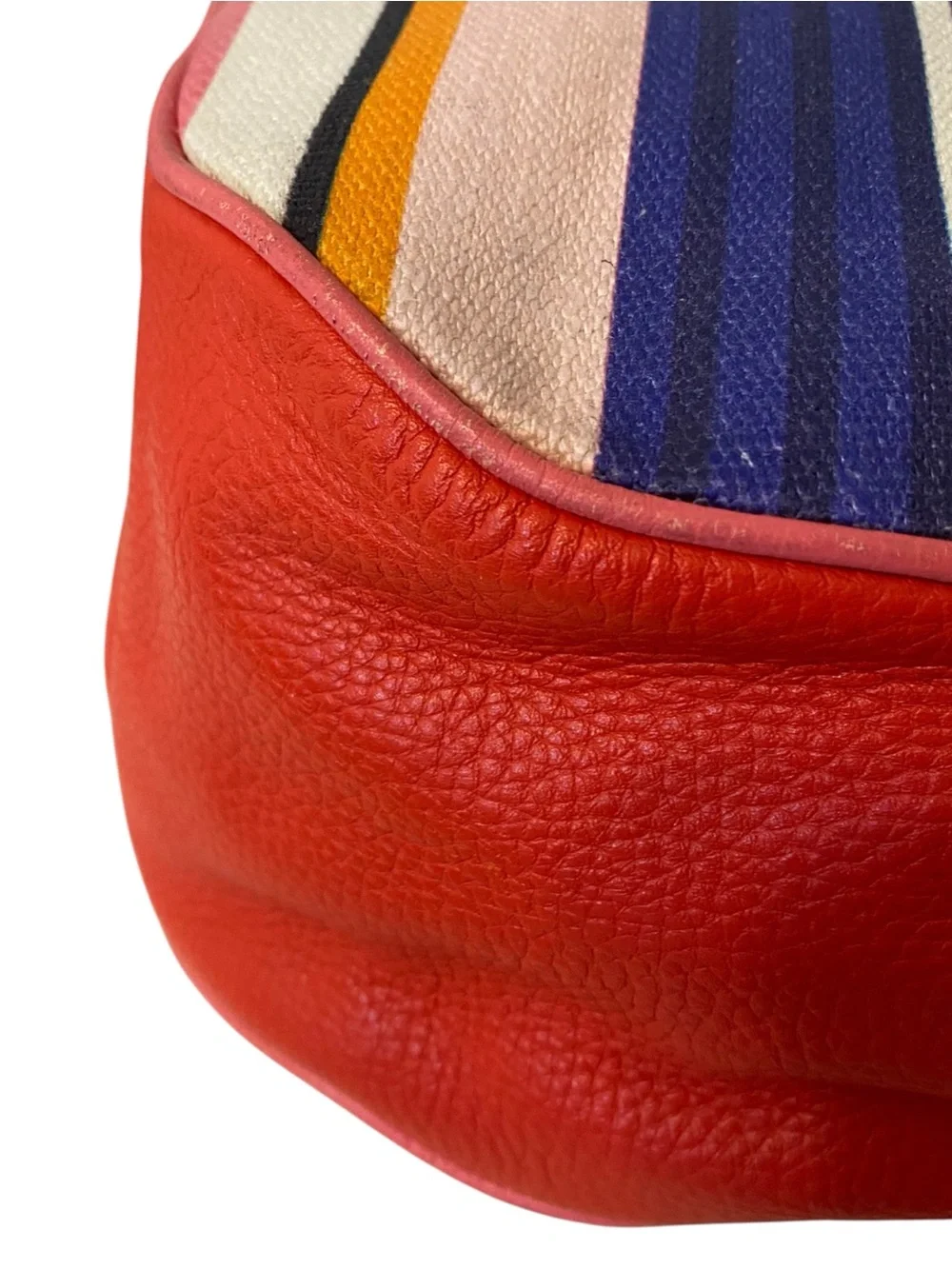 Kate Spade Cobble Hill Mylie Hobo Bag Striped Linen Leather Multicolor
